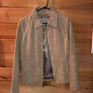 Suede jacket, zip up